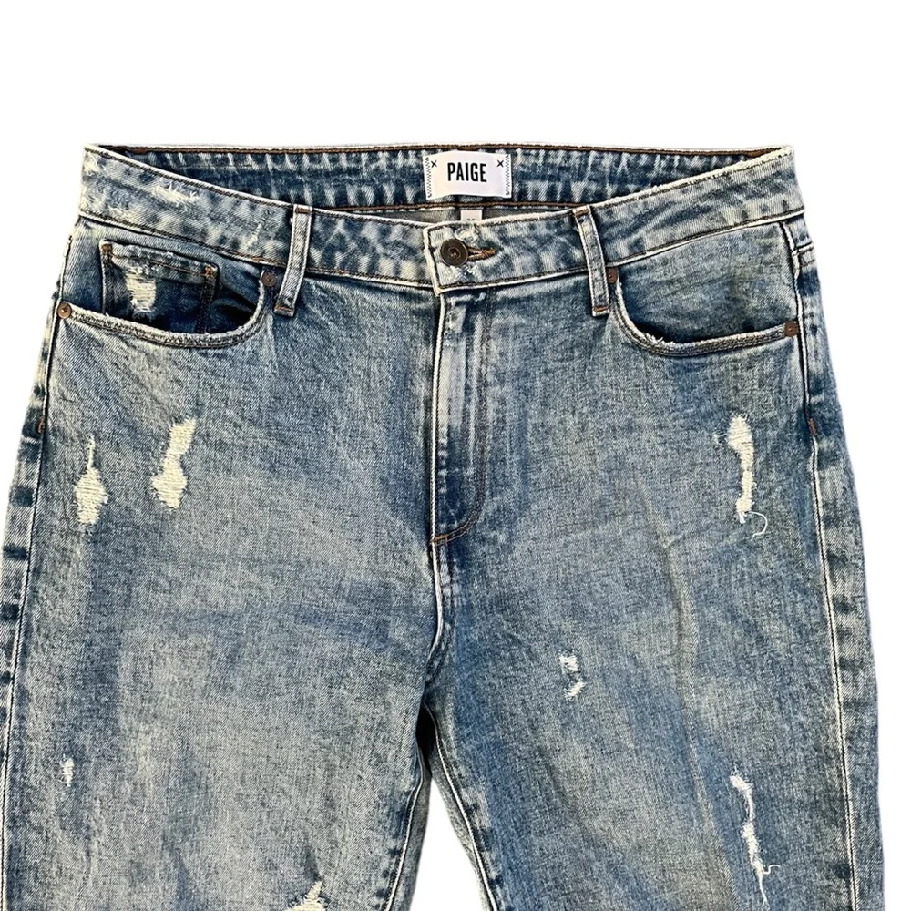 PAIGE Noella Straight Raw Hem Distressed boyfriend Jeans - Picture 6 of 13